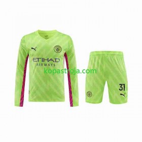 Billiga Fotbollströjor Manchester City Ederson Moraes 31 Målvakt Barn Tredje tröja 2023/24 Långärmad